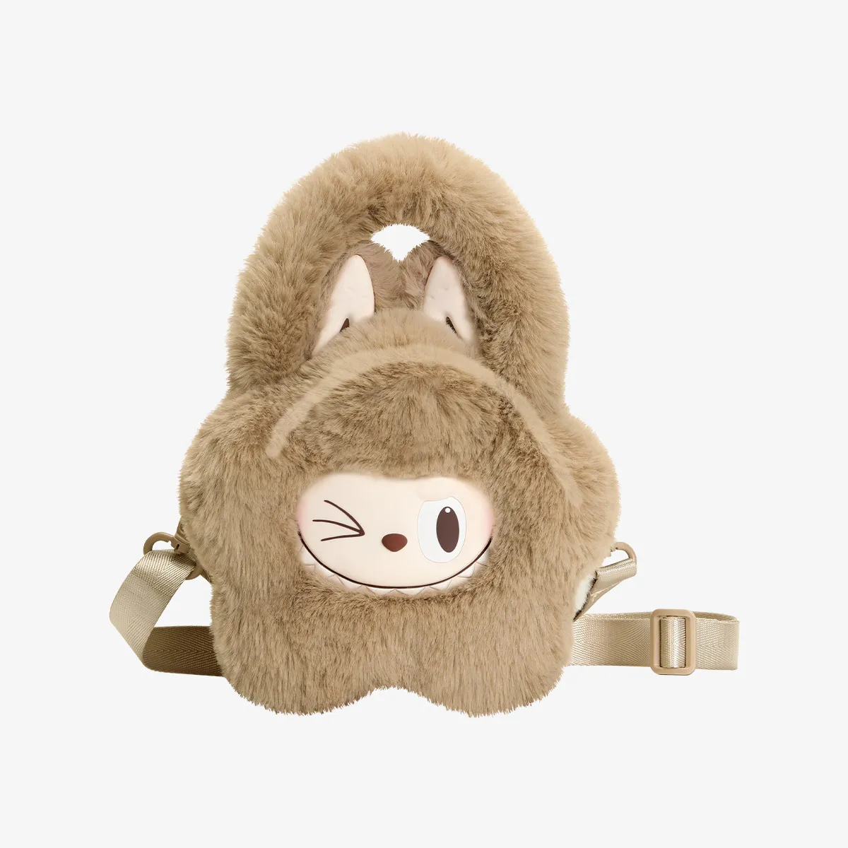 POP MART Labubu The Monsters Classic Series Plush Flower Bag in Brown – cute collectible Labubu shoulder bag with soft plush flower design