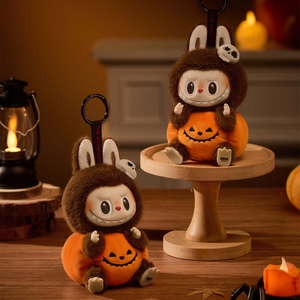Halloween pumpkin vinyl plush pendant hanging by chain