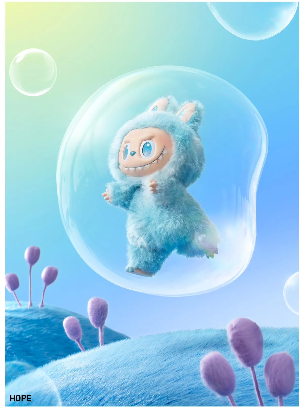 Pop Mart Labubu The Monsters Big Into Energy Hope (Blue) vinyl plush keychain collectible figure – cute Labubu pendant toy