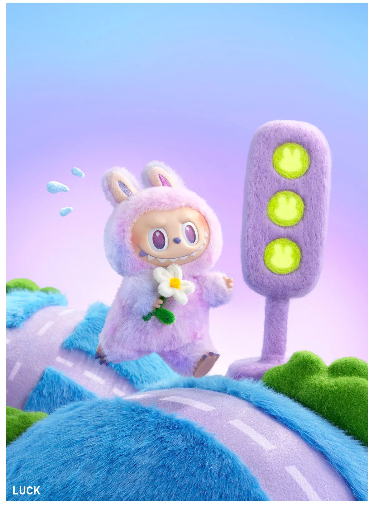 Pop Mart Labubu The Monsters Big Into Energy Luck (Purple) vinyl plush keychain collectible figure – collectible Labubu pendant toy