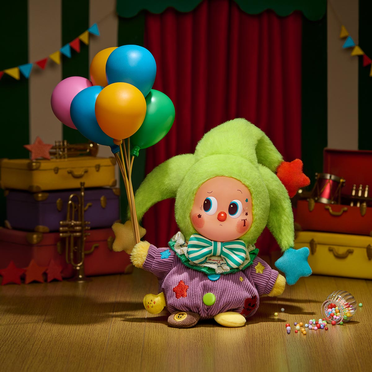 POP MART Why So Serious vinyl plush pendant — Bubblegum secret (1/40), 16 cm