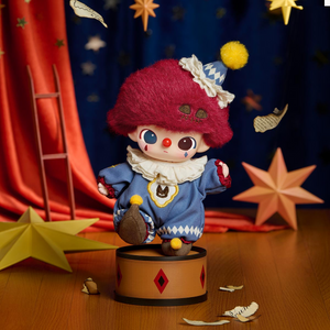 POP MART Why So Serious vinyl plush pendant — Flame Clown in blue suit, 16 cm bag charm