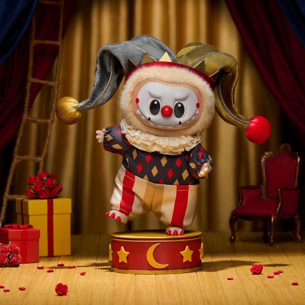 POP MART Why So Serious vinyl plush pendant — Moonlit Mask super secret (1/80), 16 cm